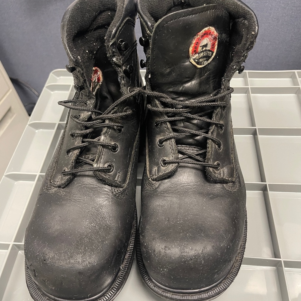 Black Leather Work Boots